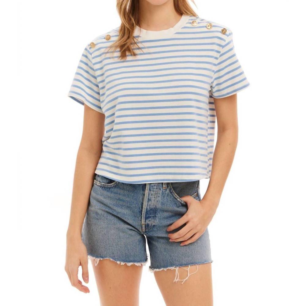 NEW ALLISON NEW YORK brooklyn tee in blue stripe